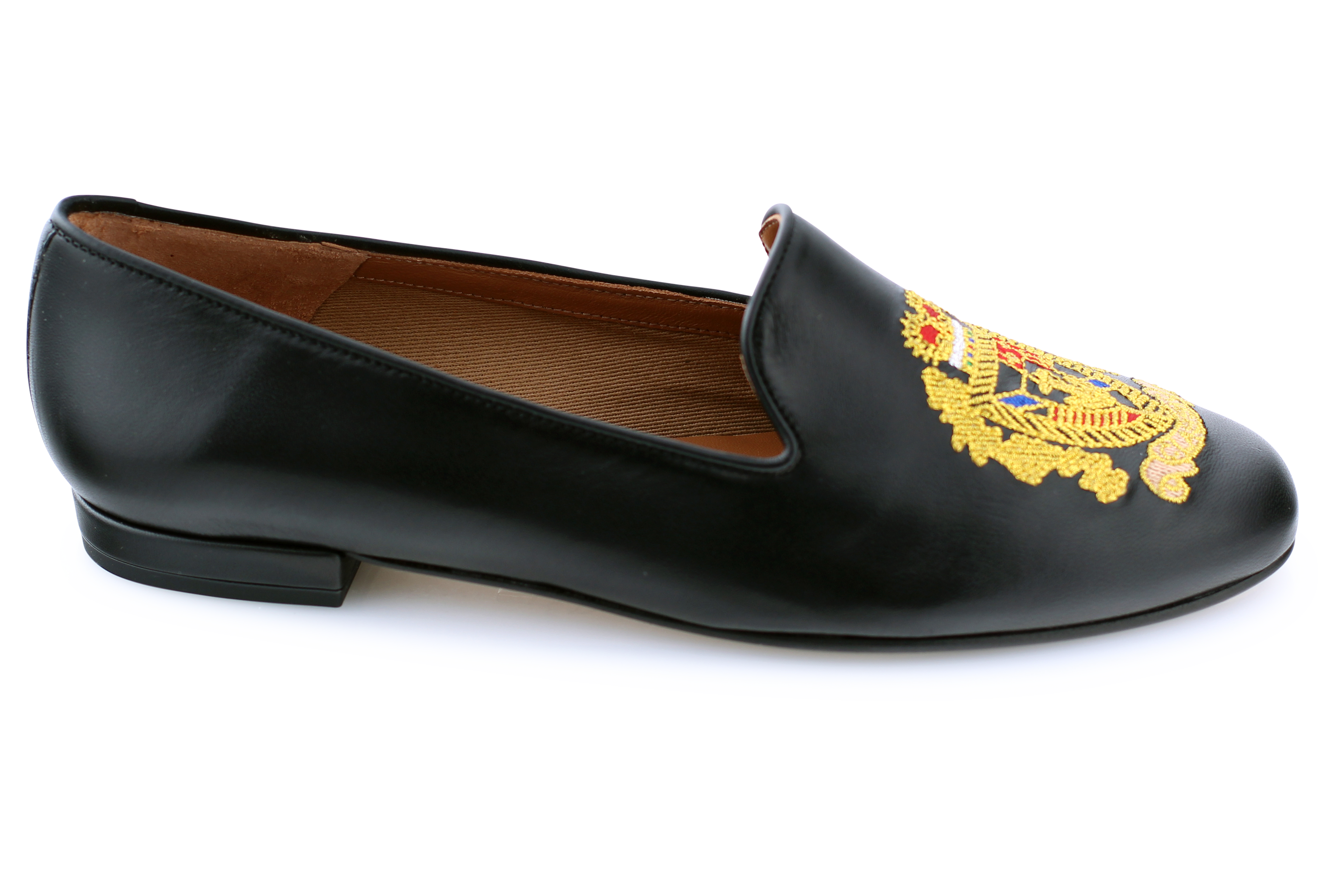 Black Gatsby Slippers Jon Josef Gatsby Emblem L – Soletto Shoes